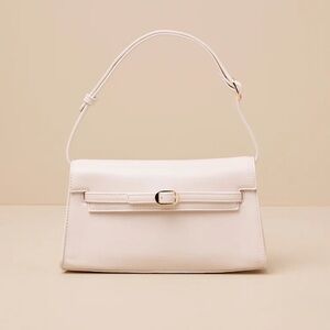 LULUS Calandra Bone Vegan Leather Shoulder Bag
